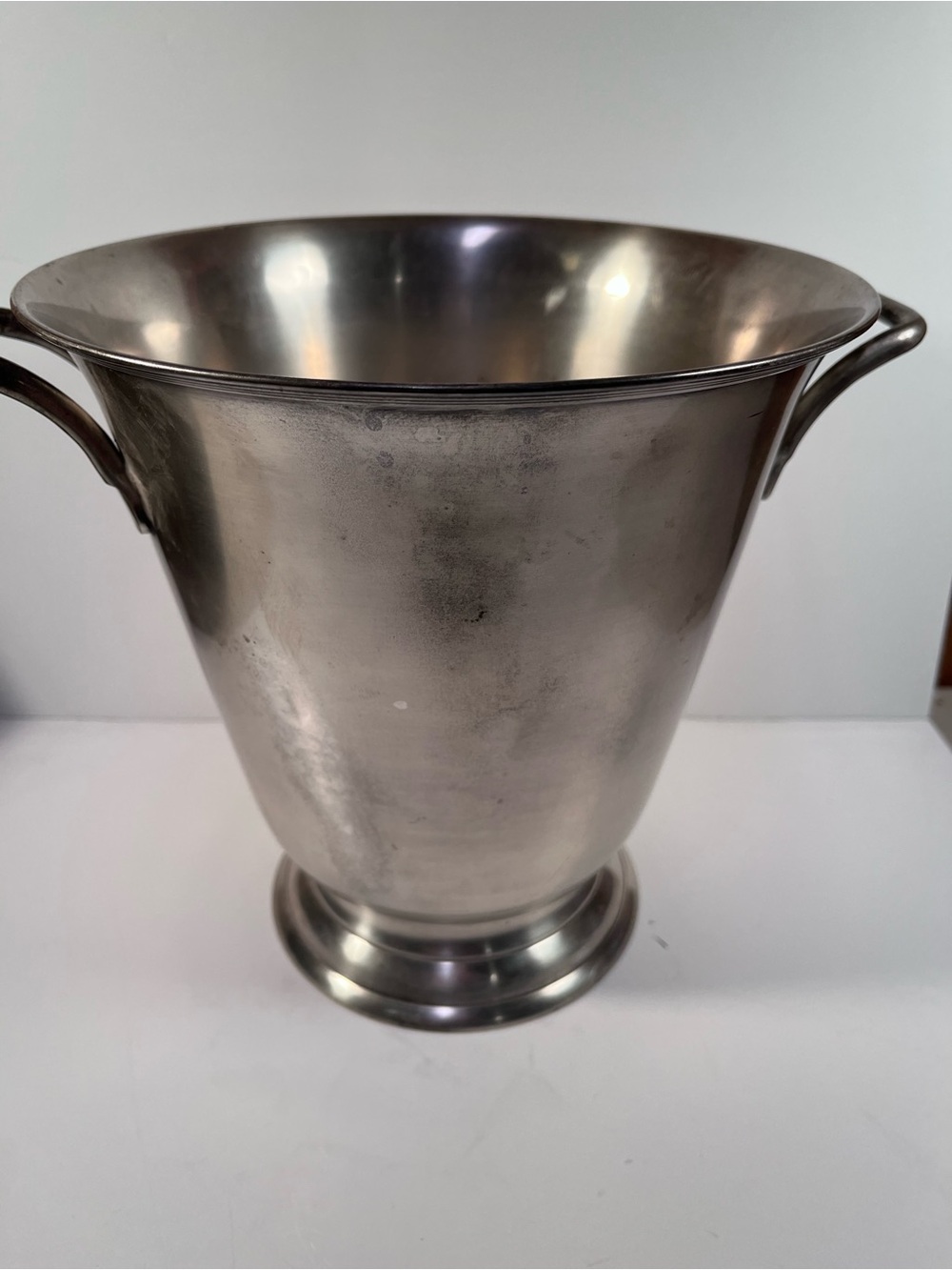 Pottery Barn Polished Silver-Tone Champagne Bucket with Side Handles